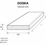 Hobľovaná, sušená doska 140x20x4000