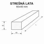 Sušená strešná lata 60x40x4000