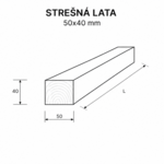 Strešná lata 50x40 mm