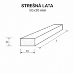 Strešná lata 50x30 mm