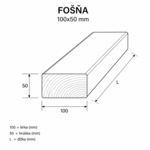 Hobľovaná, sušená fošňa 100x50