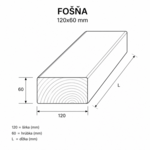 Hobľovaná, sušená fošňa 120x60